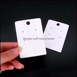 100Pcs/Lot 5*7Cm 4 Holes White Paper Jewelry Display Card Used For Dangle Earrings/Drop Earrings/Ear Stud Accessories Tag Marking Label Drop