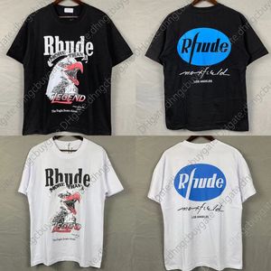 T-shirt Designer Sprzedaj mężczyzn mężczyzn biały czarny rh t shirt eagle głowa druk męska koszulka Rhude Rhude wysoka jakość