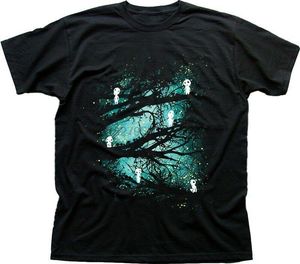 Ruh Tişörtleri toptan satış-Erkek Tişörtleri Mononoke Orman Ruhu Kodama Totoro Miyazaki Siyah Baskılı T Shirt FN9400MEN