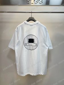 22SS män kvinnor designers t skjortor tee förstörde jord broderi brev tryck kort ärm man besättning nacke mode streetwear svart vit xs-l