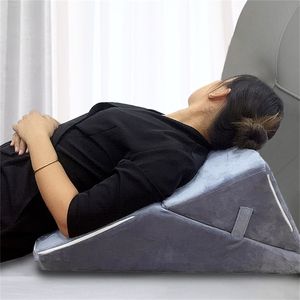 Bed Wedge Pillow with Memory Soft Foam Top by Cushy Form Support Pillow for Sleeping Reading Rest or Elevation 220402