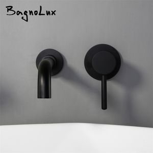 Toptan ve Perakende Modern Duvar Montajı Mixer Tap Banyo Lavabo Musluğu Döner Çıkış Banyosu Tek Kolu Havza 1085 T200710