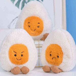 Fluffy Hair Emotion Cooked Egg Plush Cuddly Bear Cuddles Stuffed Food Angry Fuzzy Naughty Face Eggs Baby Susie Toy Kids J220704