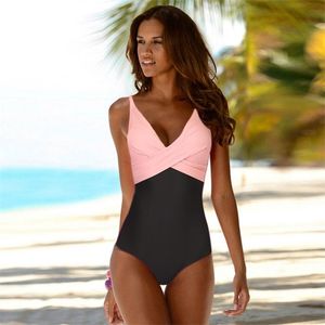Sexy Swimwear Women Monokini Bathing Suit Bodysuit V-neck Swimsuit Brazilian Beach Female Swimming Wear Girl 220505