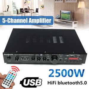 NEW W max bluetooth Channel Power Amplifier HiFi Stereo Speaker Amp Support FM Radio Mic USB SD Card Input BT