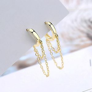 Hoop Huggie Damenmode Einfache Ohrringe Creolen Glatt Golden/Weiß Huggies Ohrringe Kette Quaste Böhmen Ohrschmuck Für Dame MädchenH