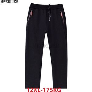 spring summer men cotton sweatpants sports plus size 10XL 12XL 150KG zipper oversize elasticity 70 MFERLIER 60 220325
