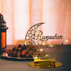 Party Decoration Eid Al Fitr Acrylic Ornaments Muslim Ramadan Crafts With String Light Mubarak Decor for Home Partyparty