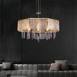 Pendant Lamps All Copper Italian Postmodern Crystal Chandelier Light Luxury Master Bedroom Living Room Dining Art Designer Personality