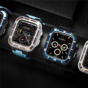 for Apple Watch Series 7 6 5 4 SE Original Hualimei Luxury Zinc Alloy AP Modifi Kit Protective Case Band Strap Cover 44mm 45mm