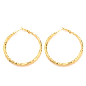 New pair of large big 9ct gold plated hoop earrings round circle hoops gift