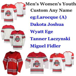 Ohio State Buckeyes College Hockey Koszulki Damskie Sasha Larocque Jersey Mason Jobst Luke Stork Sean Romeo Miguel Fidler Customed