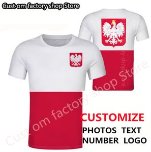 Польше футболка DIY бесплатно пользовательское название номера летняя модная футболка с коротки
