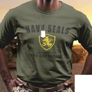 Camisetas masculinas selo Team Six Gold Gold Squadron DevGru US Navy Forças Especiais Sniper T-shirtmen's Mild22