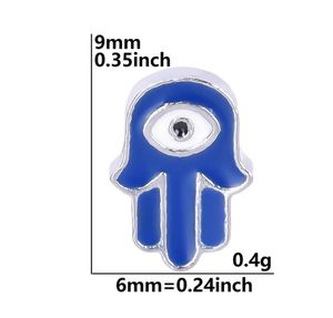 20pc/lote Evil Eye Hamsa Hand Palm Charm Charms flutuante Fit para jóias pendentes de medalhas magnéticas de vidro Living