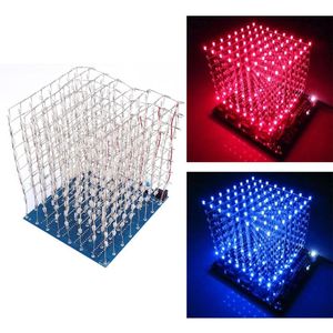 Masa lambaları tahta kare 3D LED küp kiti DIY 8x8x8 3mm beyaz mavi kırmızı sarı yeşil ışık tablası