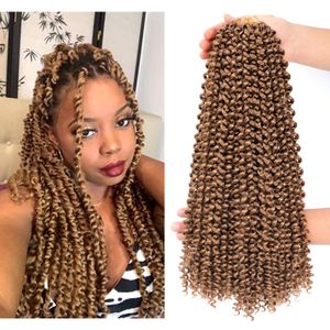 Passion Twist Crochet Hair Synthetic 18 inch Water Wave 22 root Pcs African Braiding for Goddess Locs Extensions LS06