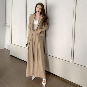 Women's Two Piece Pants Arrival Comfortable Personality Formal Pant Suits Single Button Blazer And Loose Solid Work Style Cute SuitsWomen's