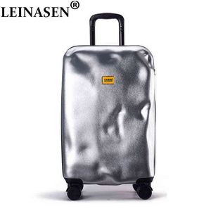 Rolling Spinner Luggage Travel Case Women Trolley With Wheels Inch Boarding Carry On Bag Trunk Retro Suitcase J220707