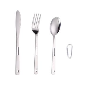 Stainless Steel Spoon Fork Knife Set Camping Tableware Ultralight Travel Tourist Outdoor Cookware Wholesale LX4921