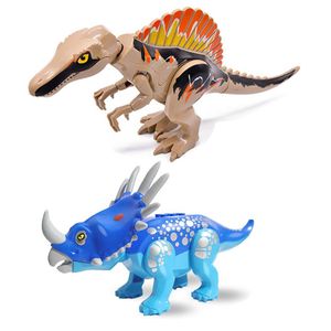 2021 Jurassic Dinosaurs World Park Raptor Triceratops Spinosaurus Dino Figures Building Blocks Bricks Toys Juguetes Xmas Gift288m