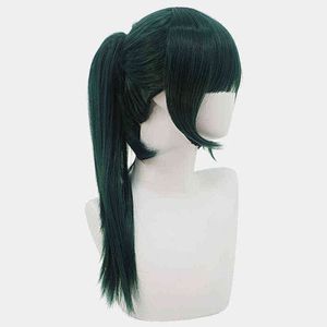 NXY Wigs Animation Stava tillbaka till War Zen Academy True Greek Black Green Tiger Clip Form Cosplay 220527