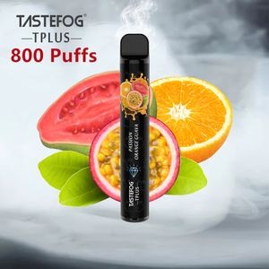 Disposable Vape Stick Puff 800 Pod E Cigarette Pen TPD CE RoHS Approved Tastefog Tplus Wholesale 11 Flavors English & Spanish Package