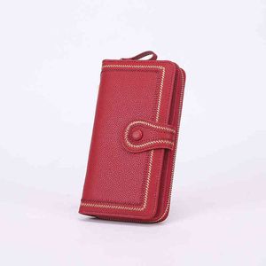HBP 여성 핸드백 긴 지갑 지퍼 패스너 휴대 전화 가방 간단한 패션 긴 핸드백 220815