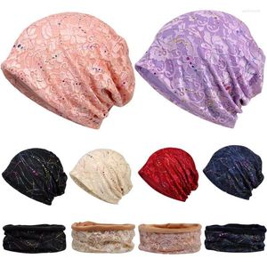 Sammet hals halsduk multi-användning kvinnor tunn spets ihålig hat casual slouchy beanie cap beanie/skalle caps eger22