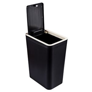 8L Pressing Type Trash Can Household Garbage with Lid for Home Office Bedroom Kitchen Waste Bin Black Y200429