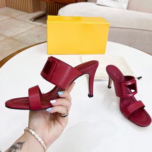 F-Line Designer Women's Slippers Sexy Stiletto Luxury Leather Sandals High Heels Party Wedding Lace Box Sizes 35-42