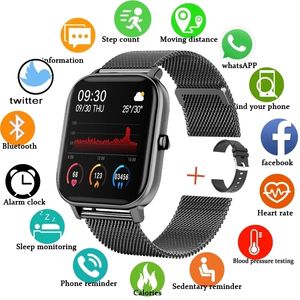 Luxo Smart Watch Homens Mulheres Bluetooth Chamada Dourada Smartwatch Man Sport Fitness Tracker impermeável LED Tela completa para Android IOS com caixa de varejo