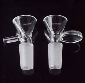 14mm 18mm Male Hookahs Herb Dry Bowls with Smoking Glass Bowl Handle Tobacco for water Bong Adapter Funnel Rig Smoke Tools Accessories