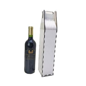 Caixa de vinho MDF de sublimação por atacado 16x3.8x3.5in cocô de vinho dobrável destacável Caixa de artesanato de madeira DIY transferência de madeira A12