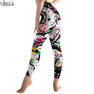 Leggings da donna Graffiti Stripes Pattern stampato a vita alta elasticità Legging femminile per pantaloni push up fitness indoor W220616
