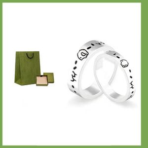 Ring für Männer und Frauen, Unisex-Ringe, modischer Ghost-Designer-Schmuck, silberfarben, AA12