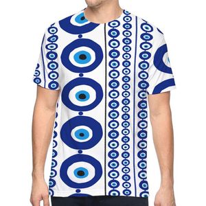 メンズTシャツトルコの青い目ファッション男性Tシャツの眼の目のペルシャン印刷半袖休日毎日カジュアル