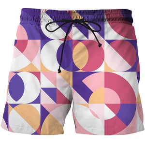 Summer Men Shorts 3D Geometria Drukowana swobodna plaża na plażę moda kąpielowa dla dorosłych 220624