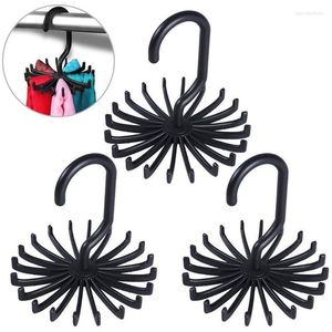 Laundry Bags 20 Rotating Tie Rack Hanger Organizer Twirling Scarf Belt Hook Holder Ties 6 Pcs Black