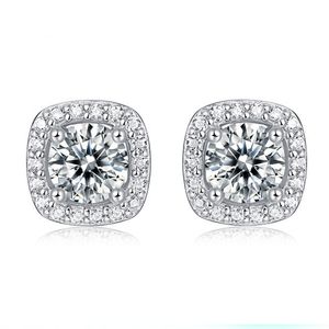 Moissanite Total 0.5ct Round Cut VVS1 925 Silver Earrings Diamond Test Passed Fashion Love Token Woman Girl Gift