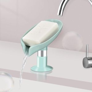 Piatti di sapone a forma di foglia creativa senza perforazione senza perforazione in piedi tazza da bagno drenante l'acqua rackoap