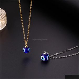 Pendant Necklaces Pendants Jewelry Blue Evil Eye Charms Necklace For Women Stainless Steel Gold Turkish Eyes Gift Bijoux Drop Delivery