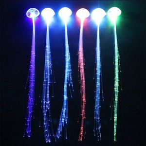 50pcs LED Lights Hair Fiber Optic Barrettes Party Favors Dance Hairpin Hair Clip Flash Braid Wedding Birthday Luminous Costumes 220527