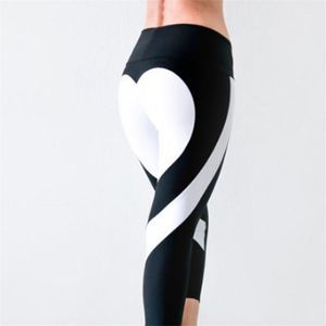 Frauen Leggings 2022 Schwarz Weiß Für Fitness Ass Liebe Nähte Setzen Hüfte Elastische Taille Leggins Hohe Große Größe Hosen