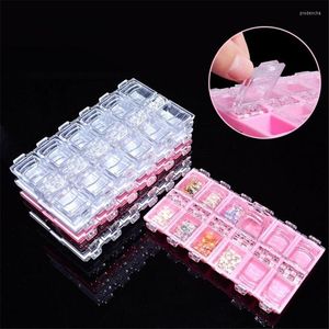 Nail Art Equipment Jewelry Storage Box Decorations Multi Grids 3D DIY Tips Manicure Glitter Diamond Gems Accessories Prud22