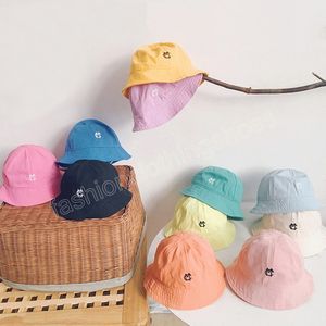 Spring Summer Baby Bucket Hats Embroidery Letter Pattern Kid Boys Girls Sun Hat Autumn Cotton Adjustable Children Fisherman Caps