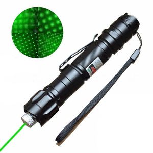 009 Puntatore laser per torcia laser ad alta potenza a luce verde con batteria 18650 + caricabatterie 18650 pratico