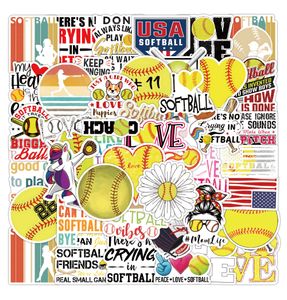 Pack of 50Pcs Wholesale Softball Stickers No-Duplicate Waterproof For Luggage Skateboard Notebook Helmet Water Bottle Phone Car decals Kids Gifts