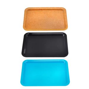 18x12cm Smoking Accessories Rolling Tray Pure Color Plastic Cigarette Trays Sublimation Blanks SmokeTrays Tobacco Grinder Dab Rig Bongs