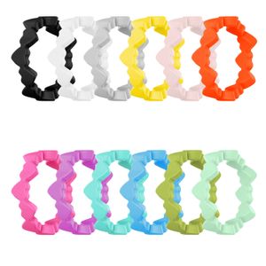 Love Silicone Ring Candy Color Food Grade Wedding Rings Jewelry Colorful Finger Hoop Rubber Hand Band Flexible Rings Hair Ornaments For Women B8136
